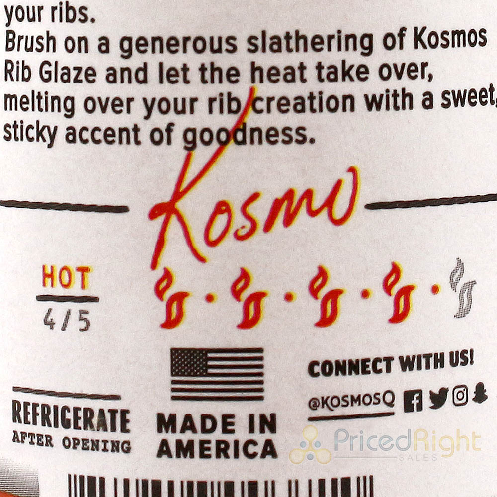 Kosmos Q Apple Habanero Rib Glaze BBQ Sauce 16 Oz Bottle KOS-AH