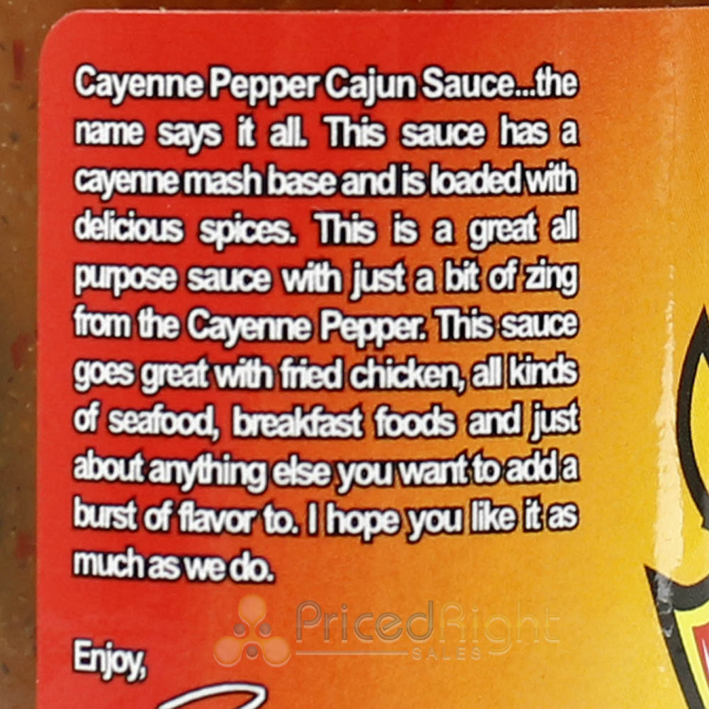 Volcanic Peppers Cajun Hot Sauce 5 Oz All Purpose Mild Cayenne LAVACAJUN