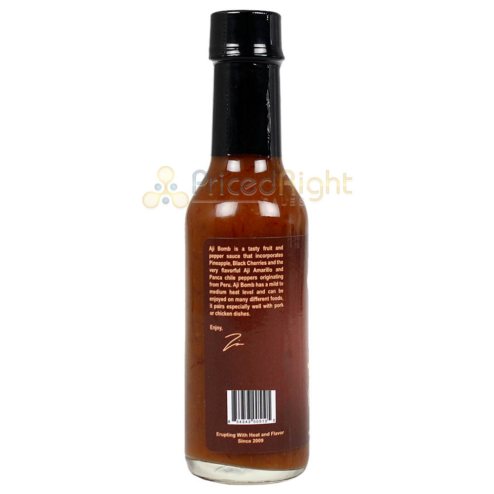 Volcanic Peppers Aji Bomb Fruit and Pepper Sauce 5 Oz Sweet Mild LAVADBA