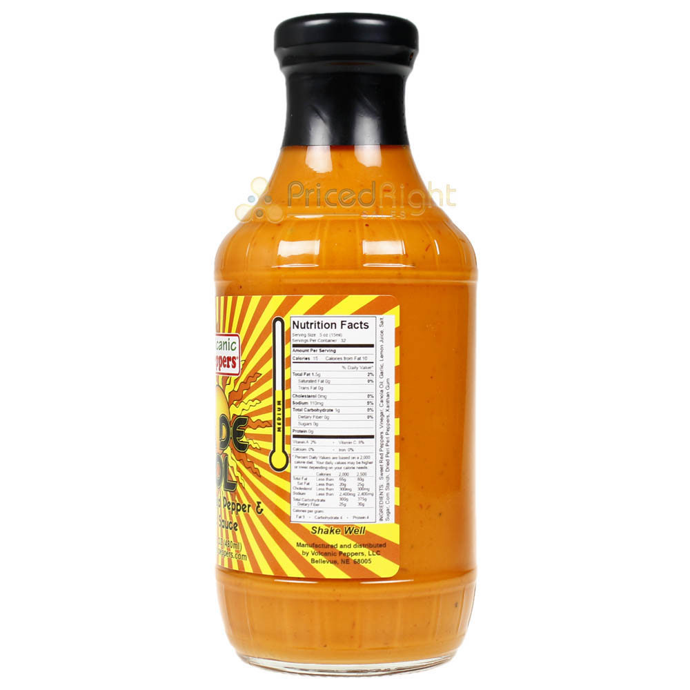 Volcanic Peppers Dia De Sol 16 Oz Bottle All Purpose Condiment Sauce LAVADDS