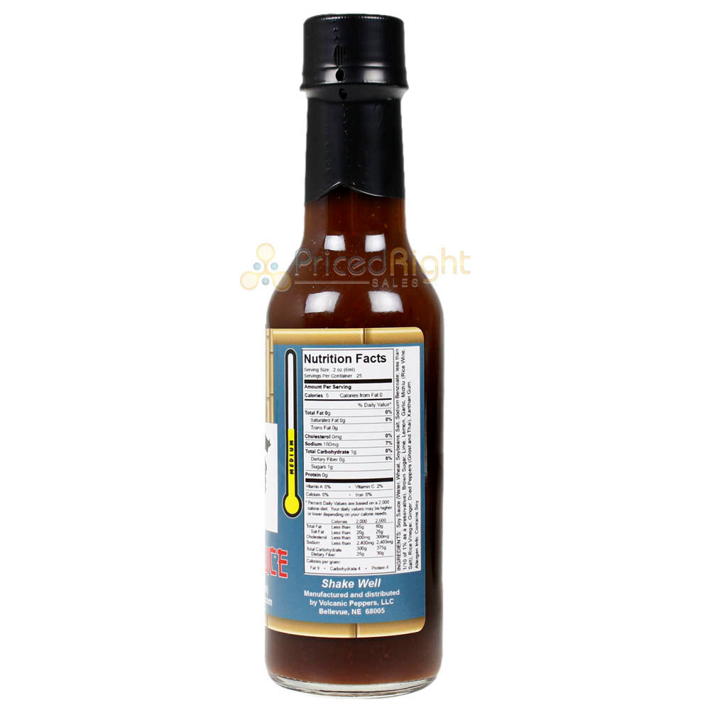 Volcanic Peppers Spicy Ponzu Hot Sauce 5 Oz Bottle Medium Heat LAVAGPPONZU