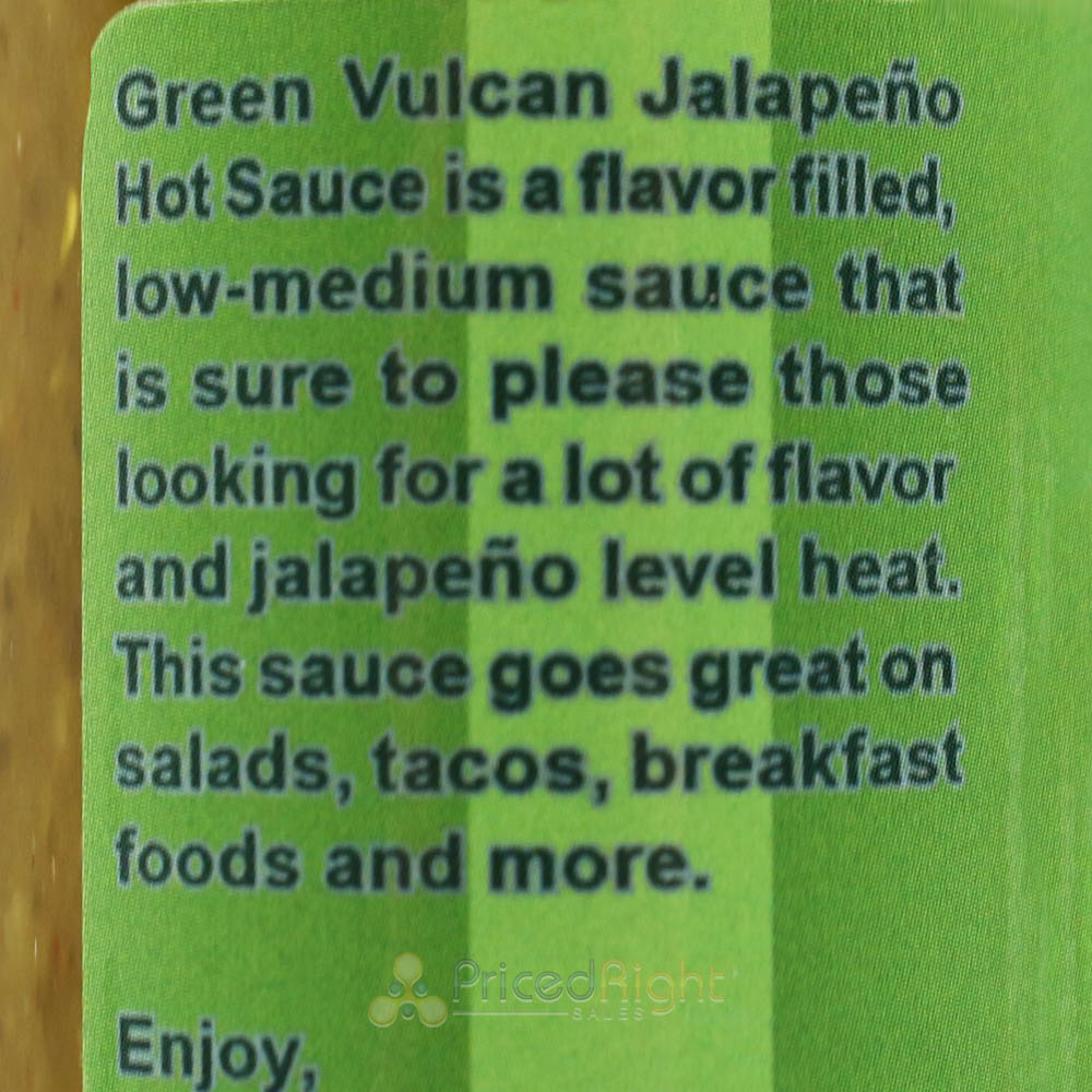 Volcanic Peppers Green Vulcan Jalapeno Hot Sauce 5 Oz All Purpose LAVAGVGV