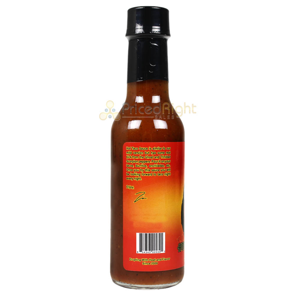 Volcanic Peppers Hot Taco Sauce 5 Oz Bottle Medium Heat Trinidad Ghost LAVAHTS