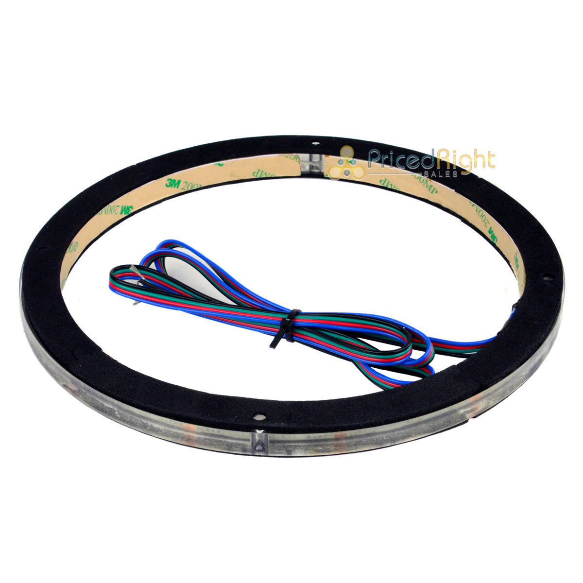 4 Pack DS18 12" Speaker Ring .5" Spacer RGB LED 1/2" Waterproof Light LRING12