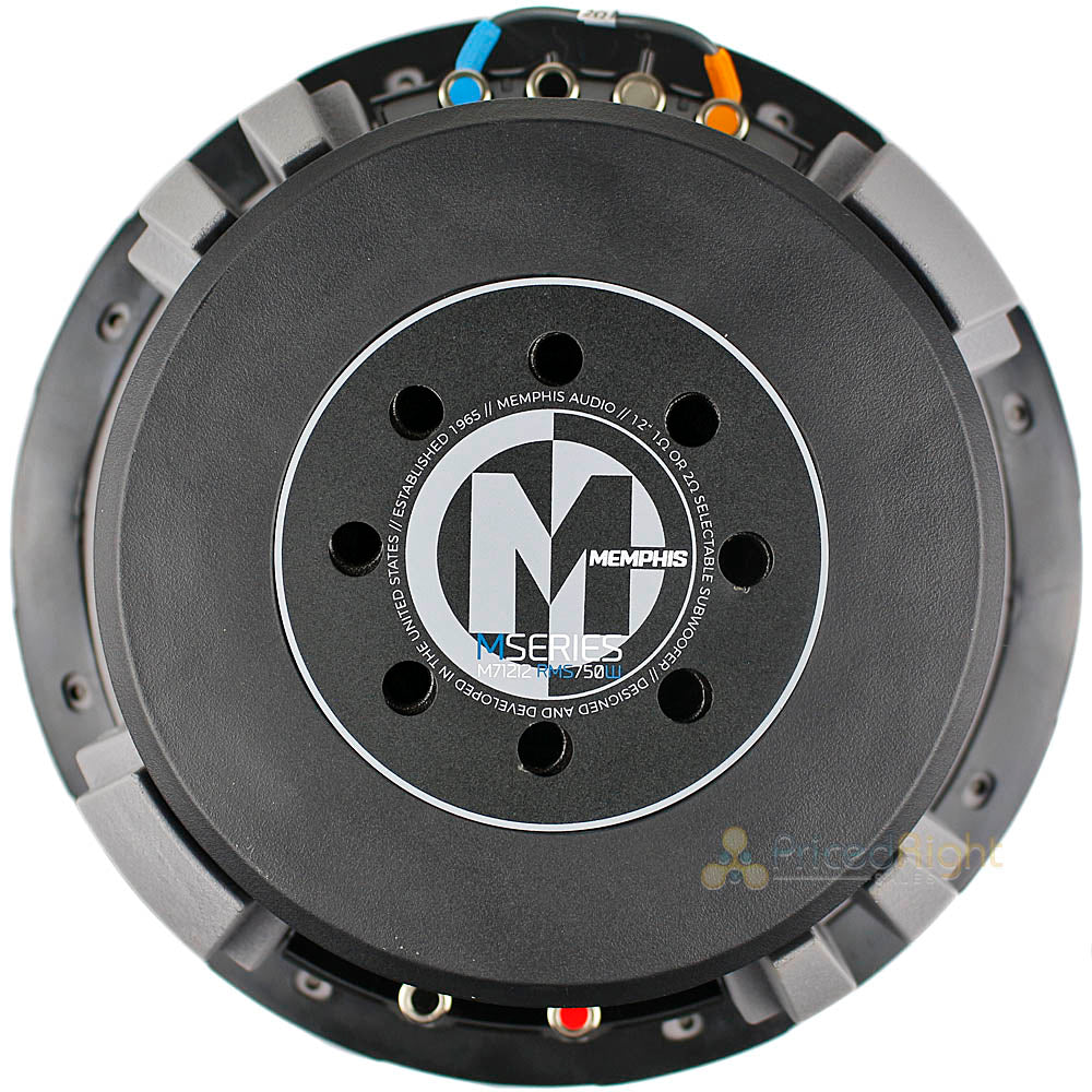 Memphis Audio 12" 1 Ohm or 2 Ohm Selectable Subwoofer 1500 Watts Max M7Series