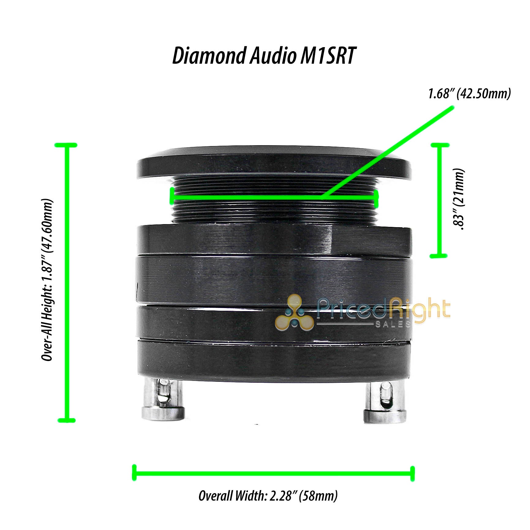 Diamond Audio 1" Short Throat Tweeters 100W Max Motorsport Hight Output M1SRT