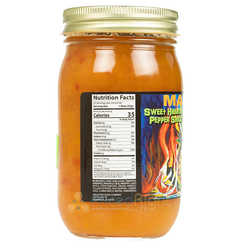 Sweet Habanero Pepper Sauce Sweet Heat Authentic Recipe 17 Oz Jar Max Mahapi