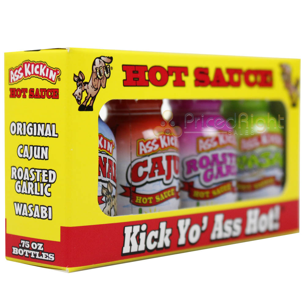 Hot Sauce Kick Yo Ass Hot Travel Pack 4 Bottles of .75 Oz Gift Set MB4PK