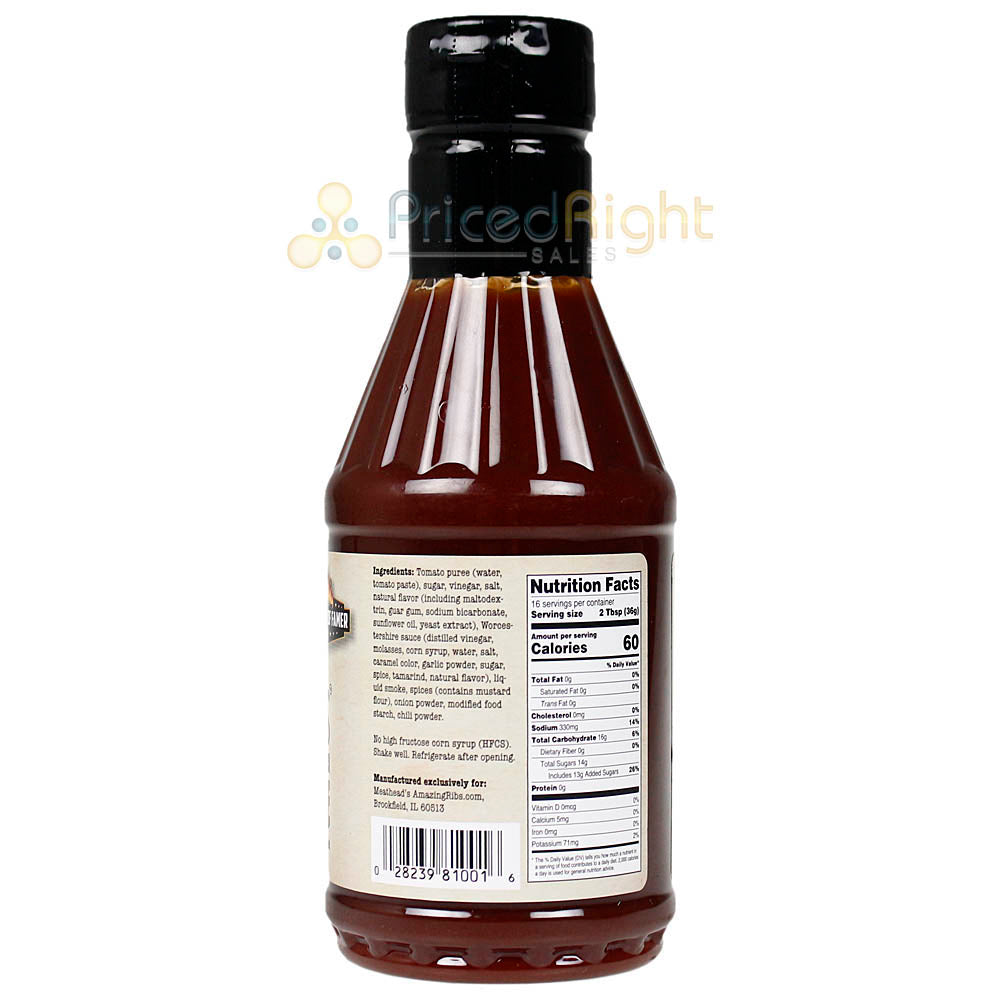 Meatheads BBQ Sauce Kansas City Style All Purpose 20 Oz Squeeze Bottle