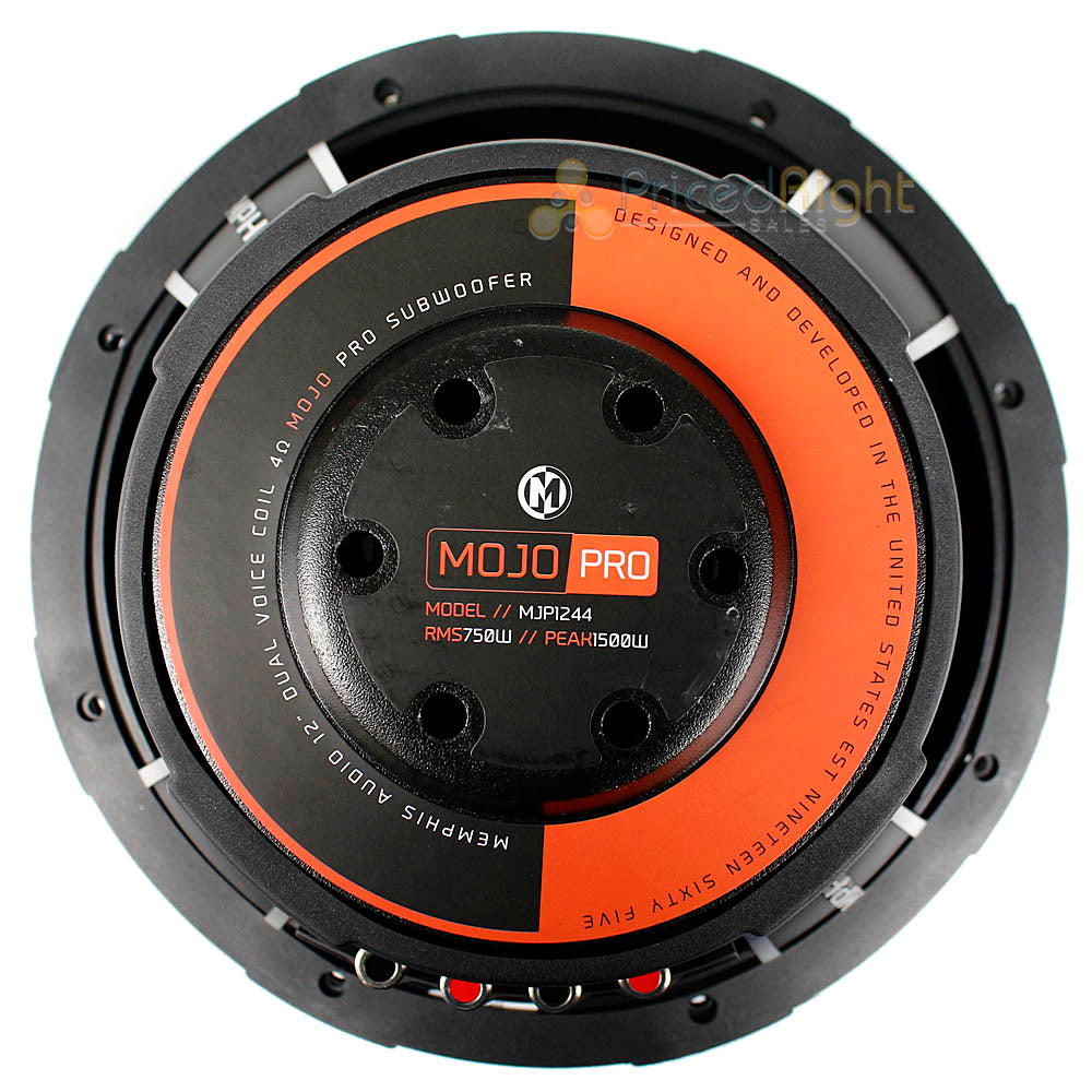 Memphis Audio 12" Subwoofer MOJO PRO Dual 4 Ohm 1500 Watts Max Power MJP1244