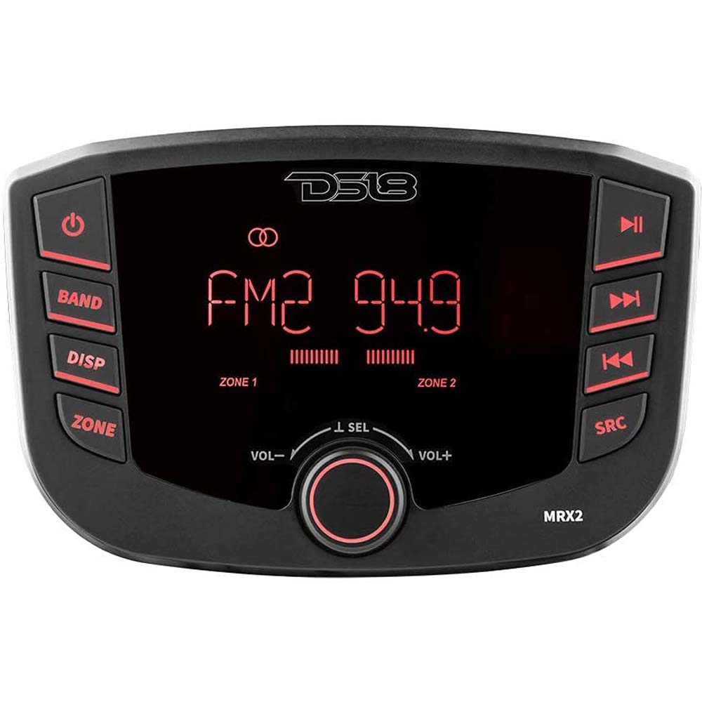 DS18 Marine and Powersports Head Unit LCD Display Bluetooth IP65 USB AM FM MRX2