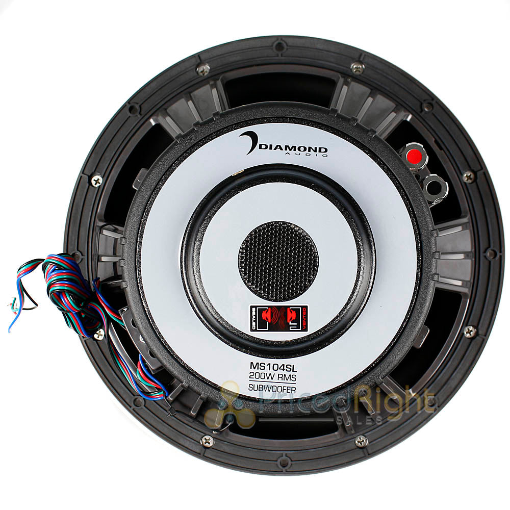 Diamond Audio 10" High Power Marine Subwoofer 400 Watts Max 4 Ohm MS104SL Single