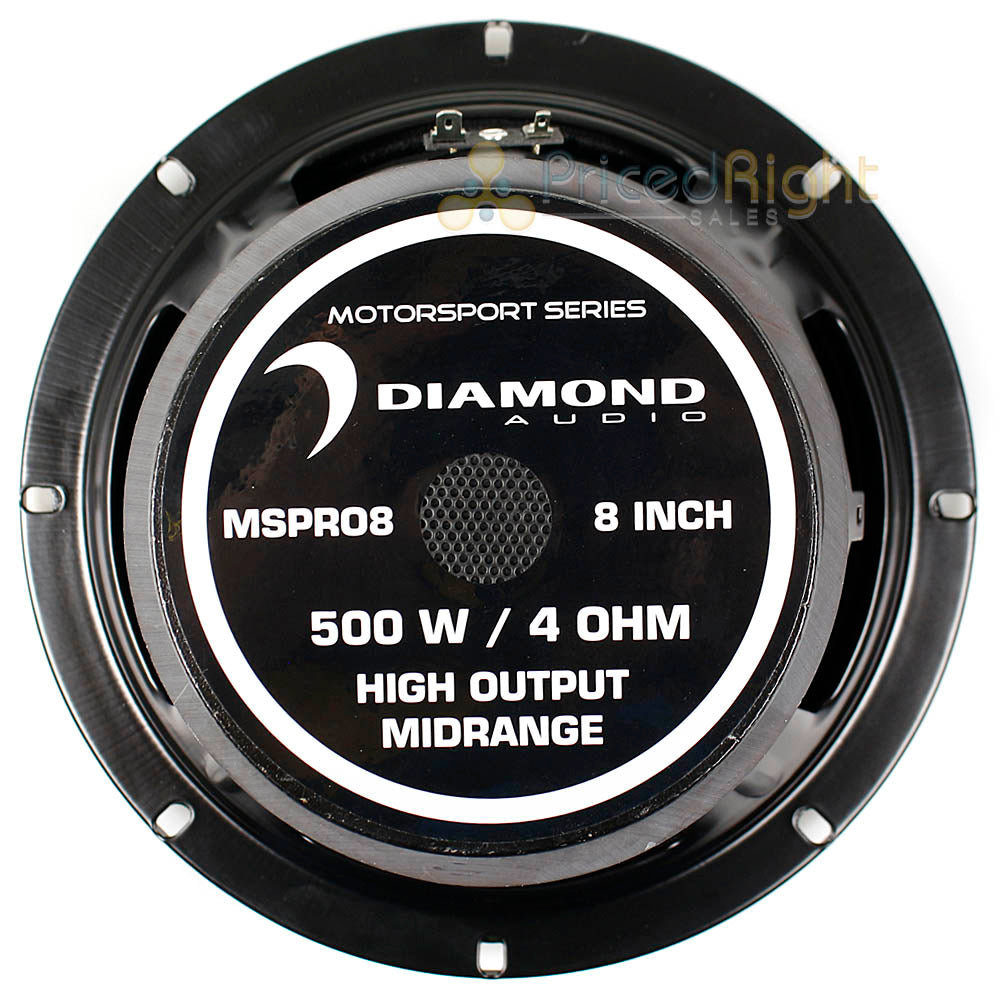 Diamond Audio 8" Mid Range Speaker 500 Watts RMS Power Pro Style Pair MSPRO8