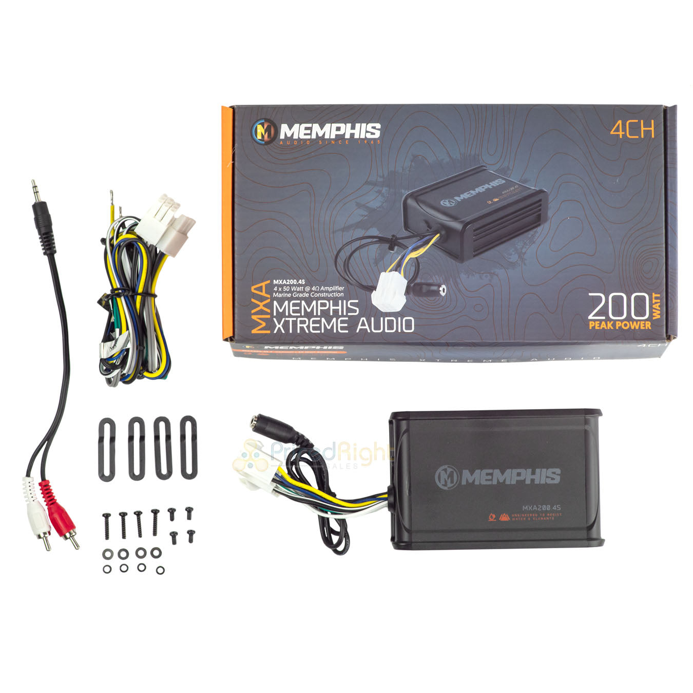 4 Channel Marine Amplifier 200W Water Resistant Xtreme MXA200.4S Memphis Audio