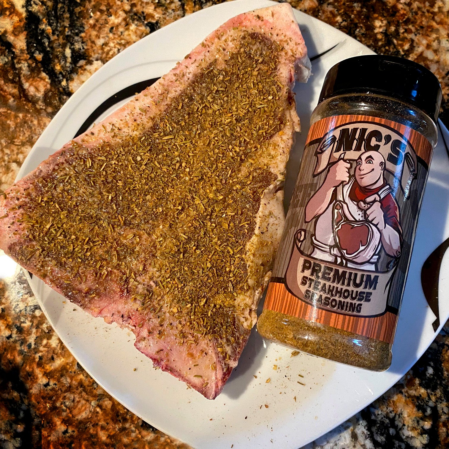 Nic's Premium Steakhouse Steak Rub Prime Rib Seasoning 4.1oz Bottle Savory Herbs