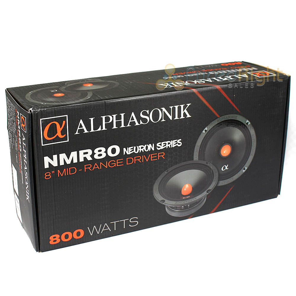 Alphasonik 8" Midrange Speaker 800 Watts Max 4 Ohm Neuron Series NMR80 Pair