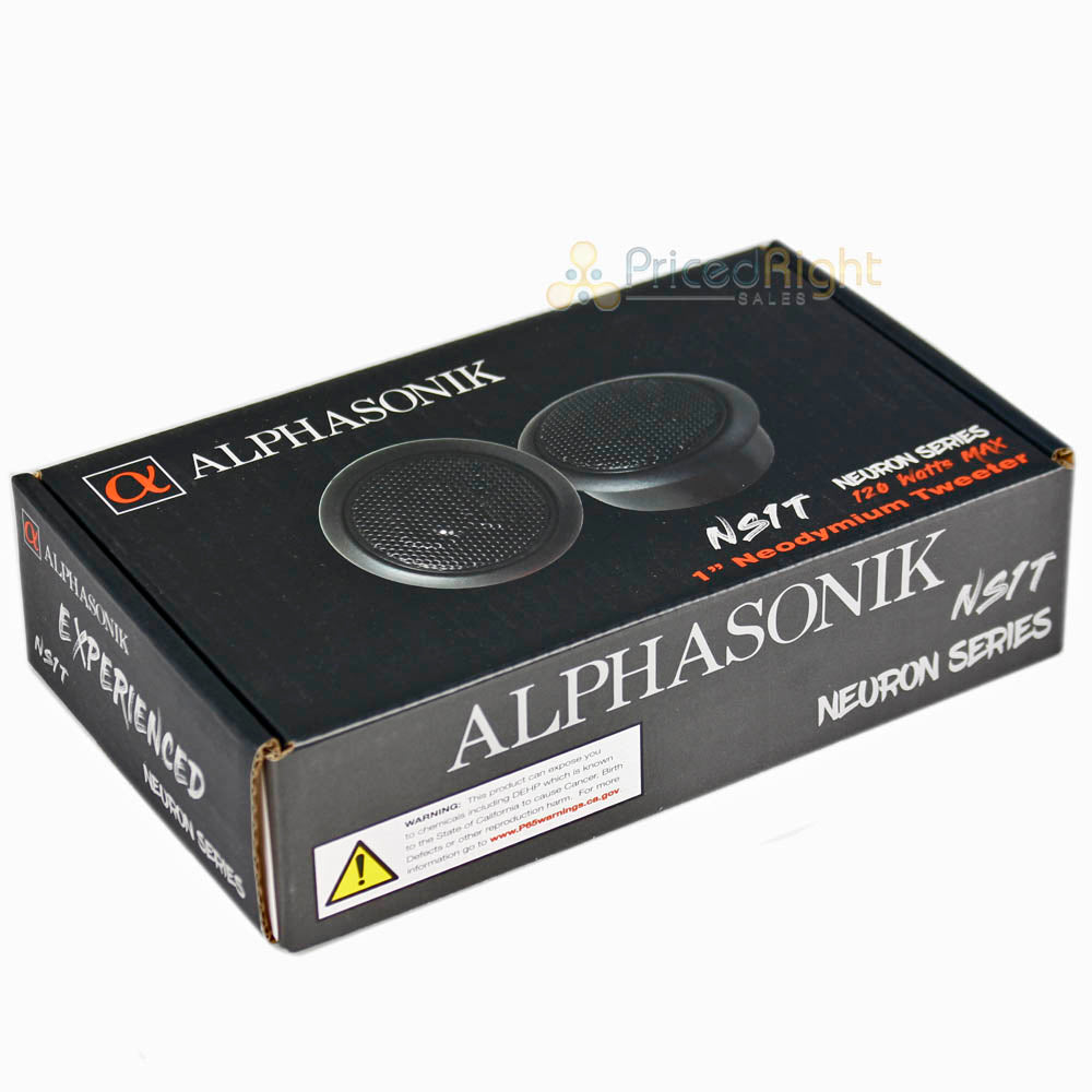 Alphasonik 1" Neodymium Tweeters 120 Watts Max 4 Ohm Neuron Series NS1T Pair