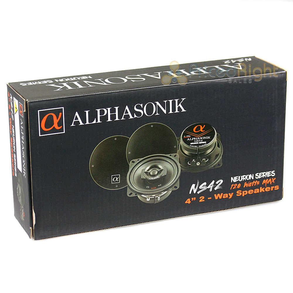 Alphasonik 4" 2 Way Full Range Speakers 120 Watts Max Neuron Series NS42 Pair