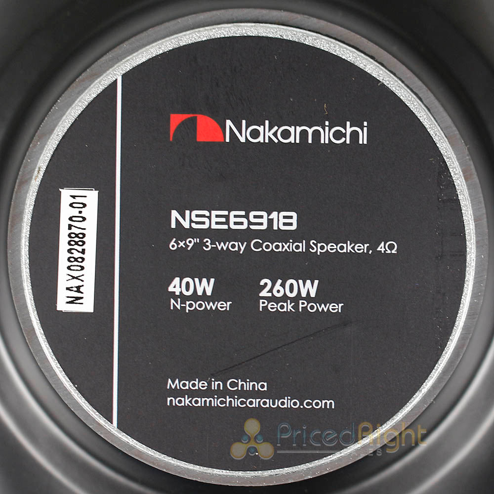 Nakamichi 6x9" 3 Way Coaxial Speakers 260 Watts Max Power 4 Ohm NM-NSE6918 Pair