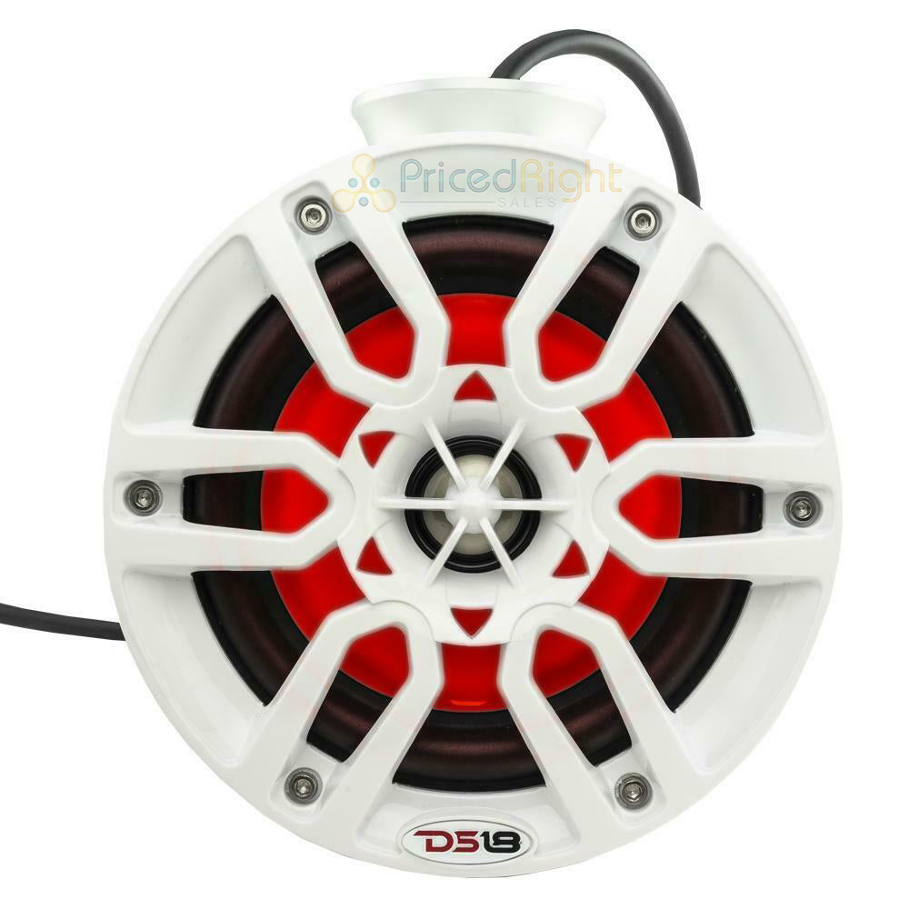 DS18 Hydro Mini 6.5" Marine Pod Speakers 300W White RGB LED Jetski NXL-PS6W Pair