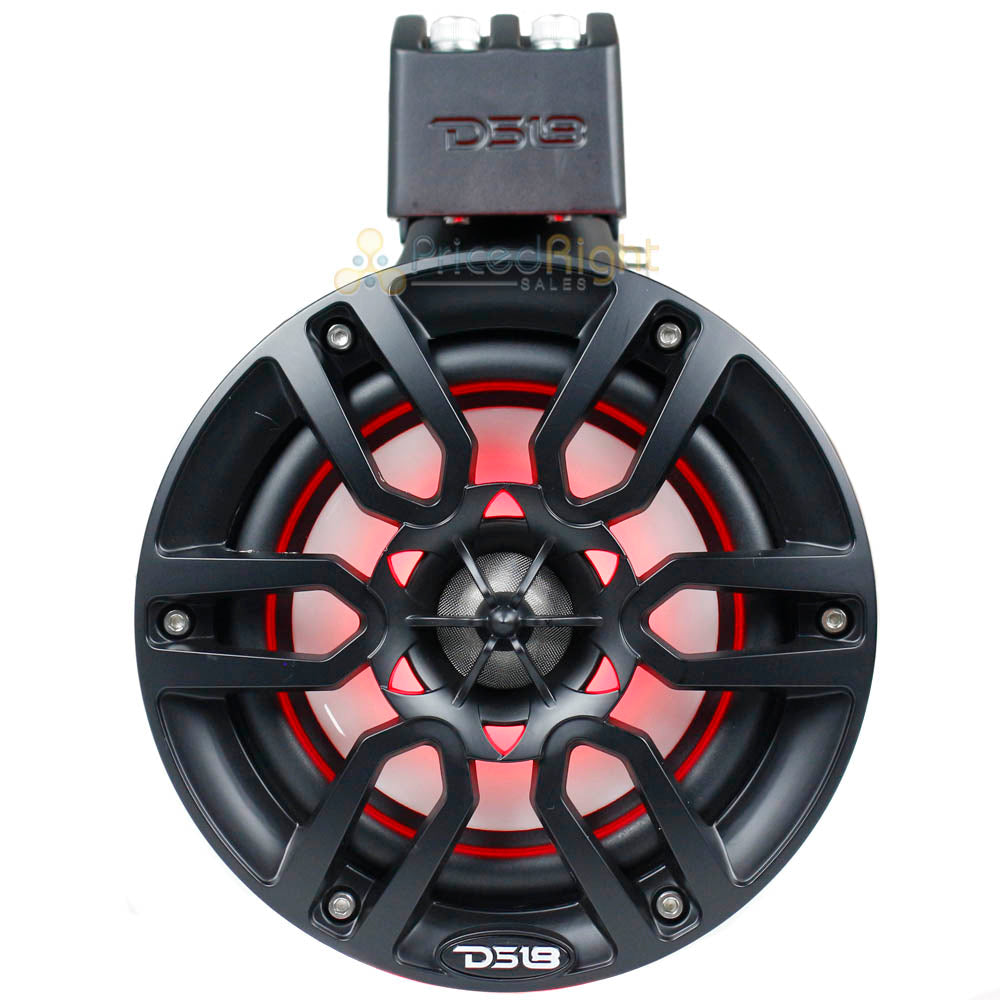 DS18 6.5" Marine Tower Speakers White Hydro Series RGB 300 Watts Max NXL-X6TP/BK