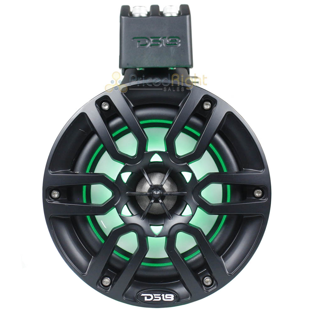 DS18 6.5" Marine Tower Speakers White Hydro Series RGB 300 Watts Max NXL-X6TP/BK