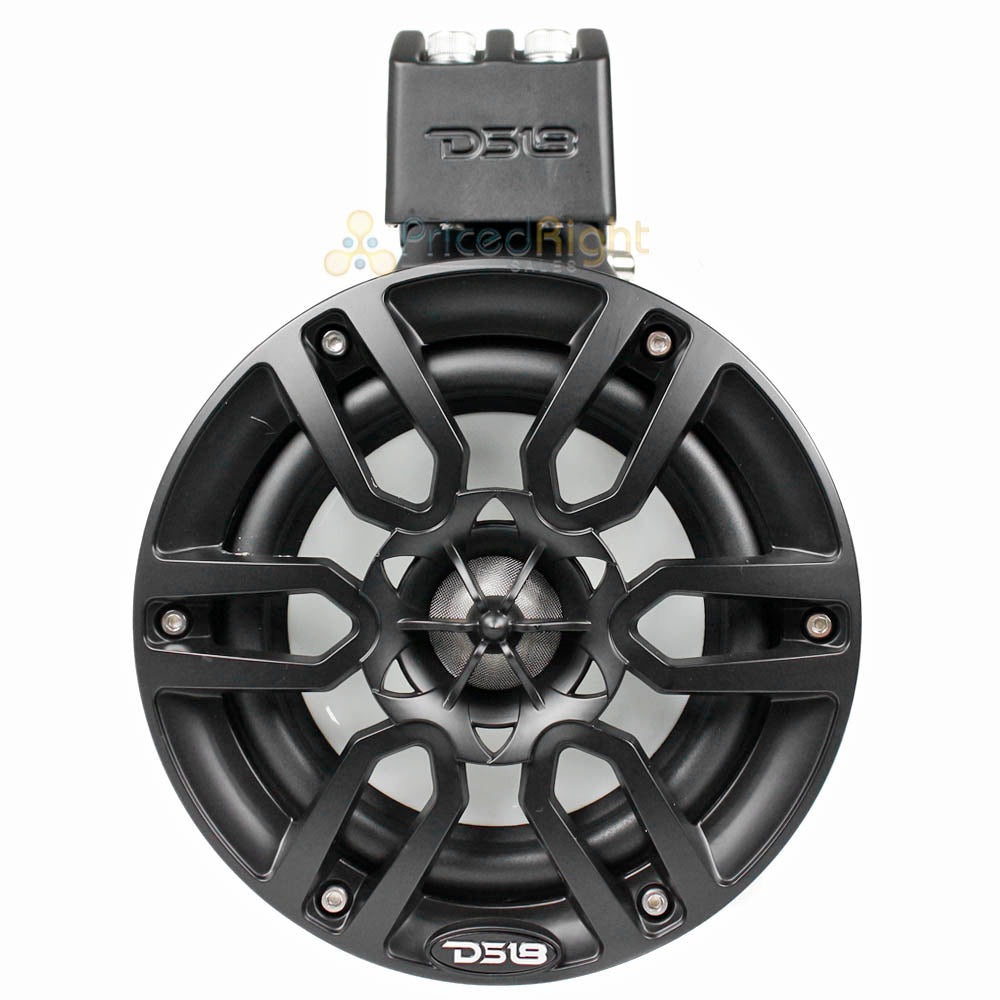 DS18 6.5" Marine Tower Speakers White Hydro Series RGB 300 Watts Max NXL-X6TP/BK