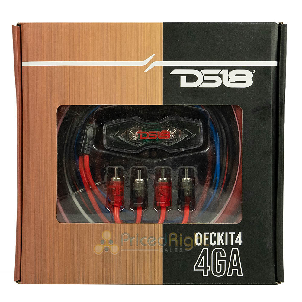 DS18 100% Copper 4 Gauge Amp Wiring Kit Installation OFC Up To 1680 Watt OFCKIT4