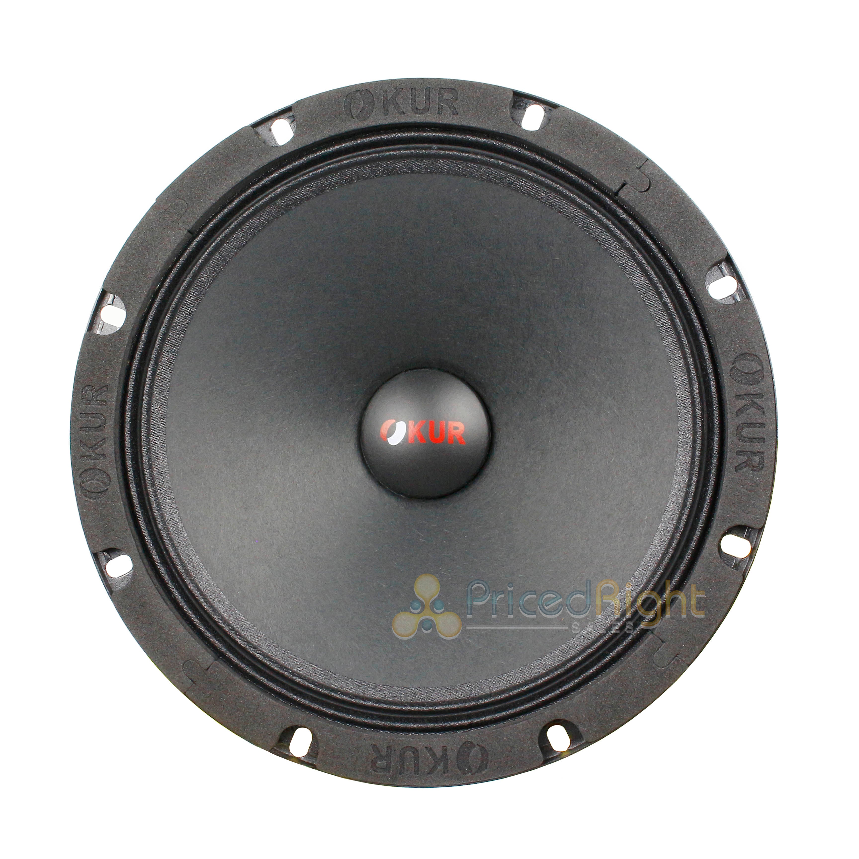 OKUR 8" Midrange Speaker Pair Pro Audio 4 Ohm 350 Watts Max Power Black OMR8PR