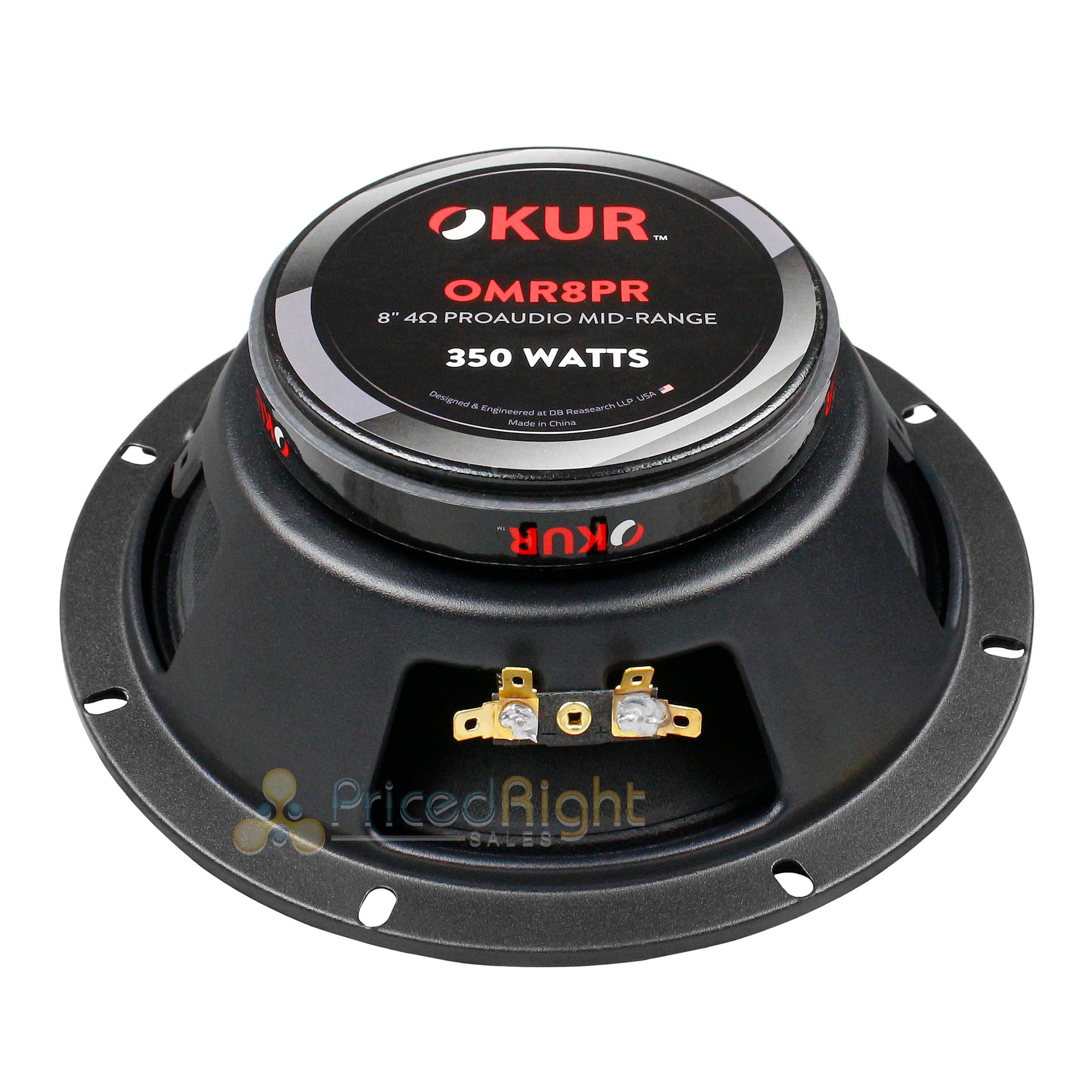 OKUR 8" Midrange Speaker Pair Pro Audio 4 Ohm 350 Watts Max Power Black OMR8PR