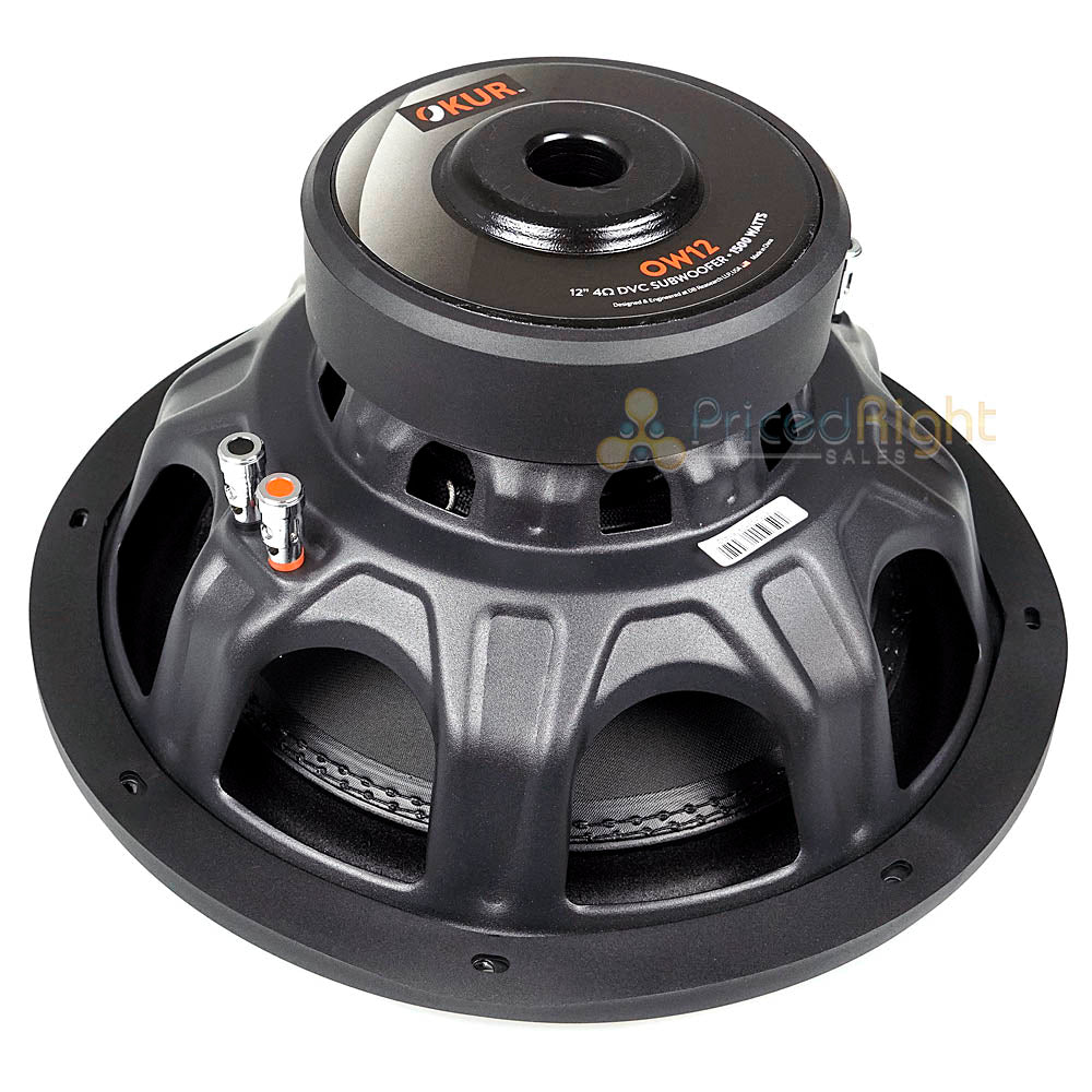 OKUR 12" Subwoofer 1500 Watts Max Dual 4 Ohm DVC Double Stitched OW12 Single