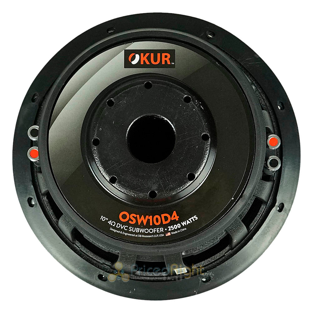 OKUR 10" Subwoofer 2500 Max Power 4 Ohm Double Stitched Foam Surround OSW10D4