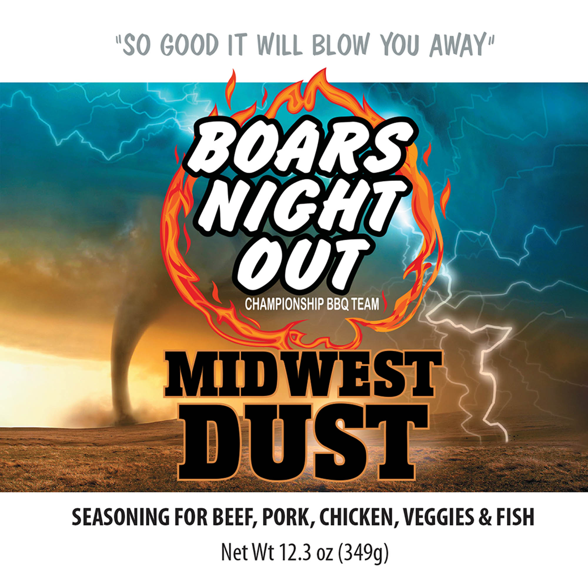 Boars Night Out Midwest Dust For Beef, Pork, Chicken, Veggies And Fish 12.3 oz