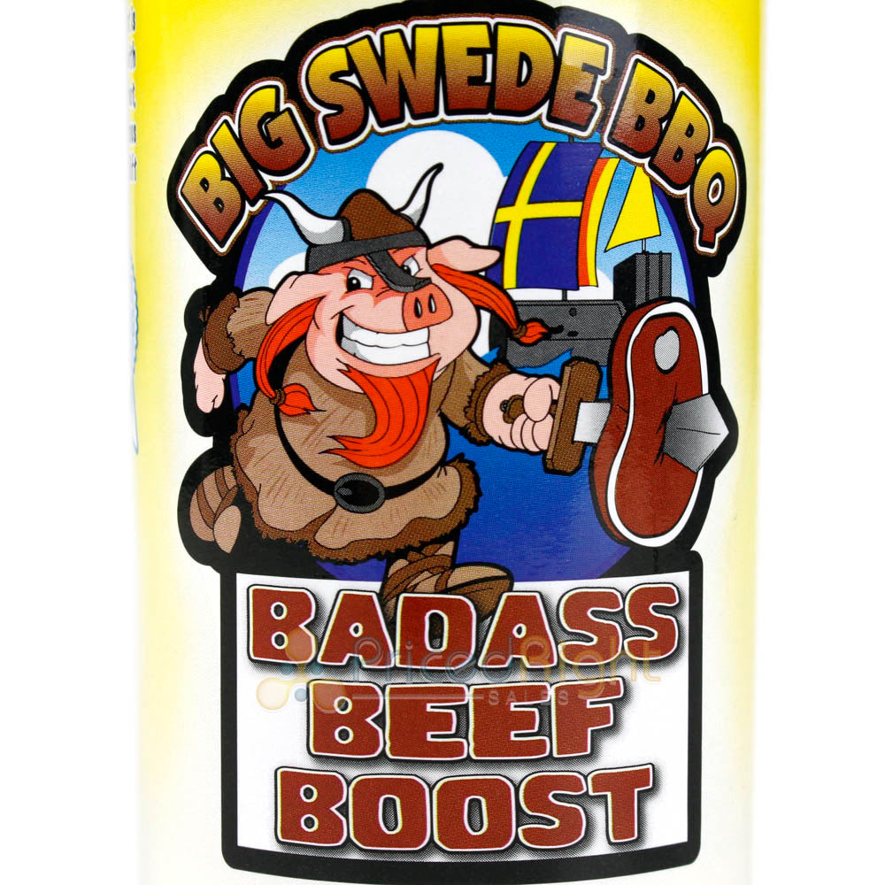 Big Swede BBQ Badass Beef Boost 12 Oz Bottle Sweet Hot Savory & Salty Seasoning