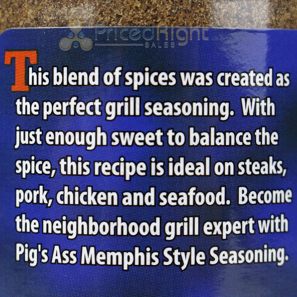 Pigs Ass Rub Memphis Style BBQ Seasoning 6.5 Oz Competition Rated BBQ Blend