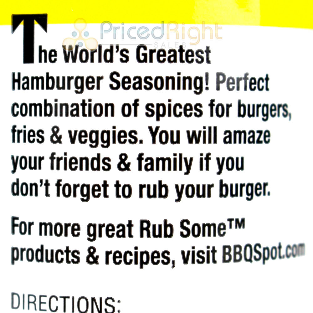 Rub Some Burger & Fry Seasoning 6.5 Oz Busting with Backyard Flavors Gluten Free