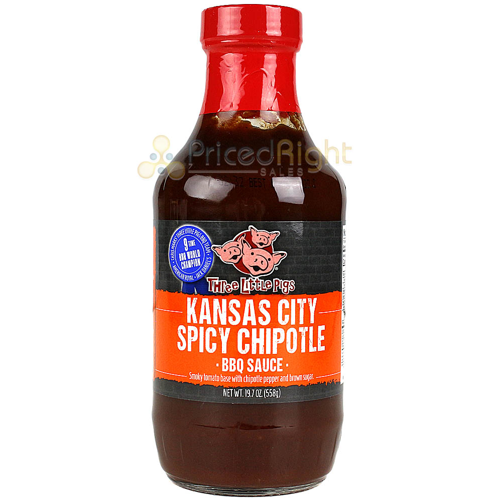 Three Little Pigs 2 Pack BBQ Combo Spicy Chipotle & KC Carolina Style BBQ Sauces