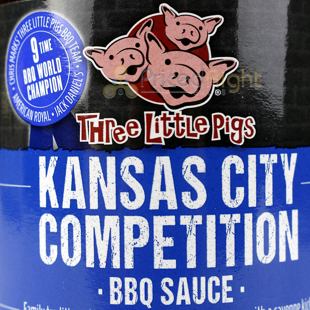 Three Little Pigs Kansas City Competition BBQ Sauce 20.3 Oz Award Winning Recipe