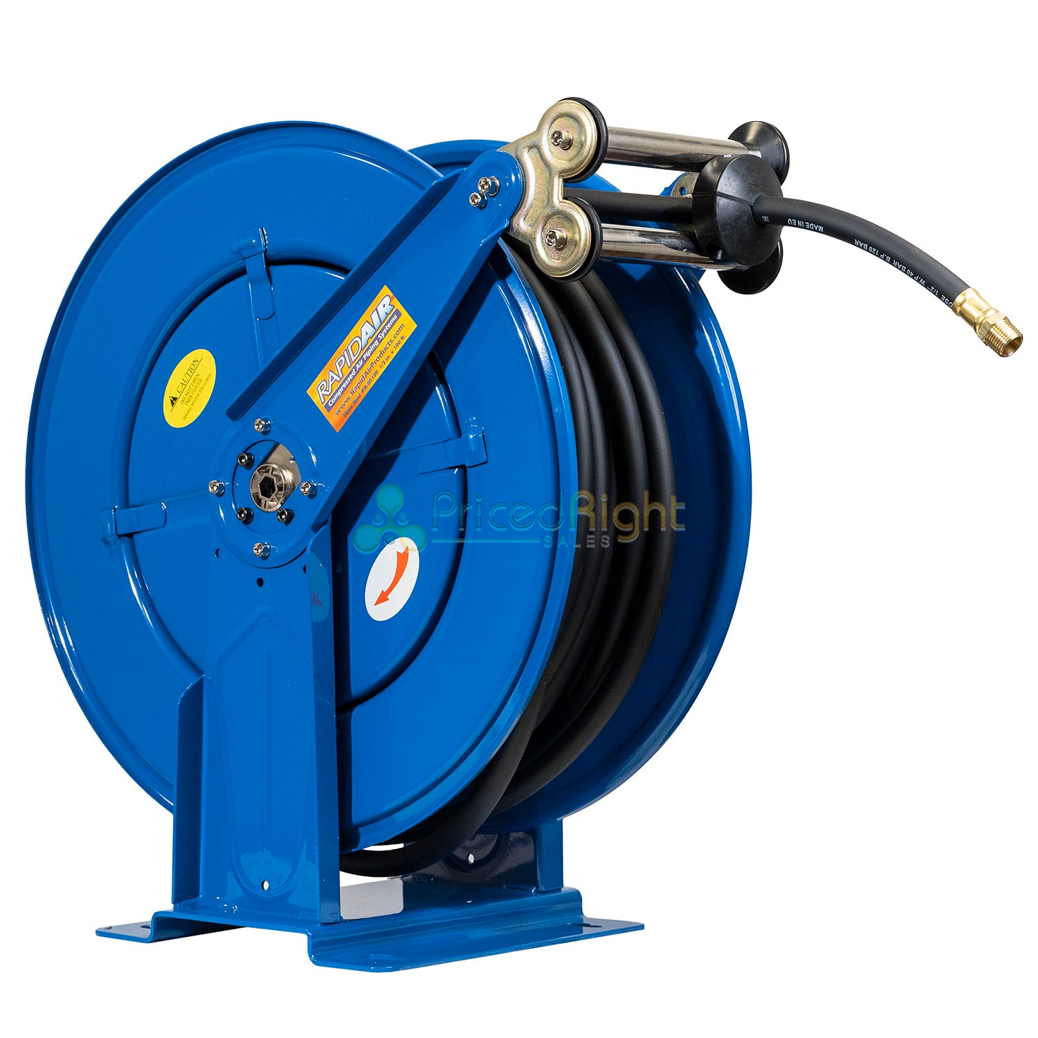 Rapidair 1/2" x 100' Dual Arm Steel Hose Reel 1/2" Inlet and Outlet R-05100