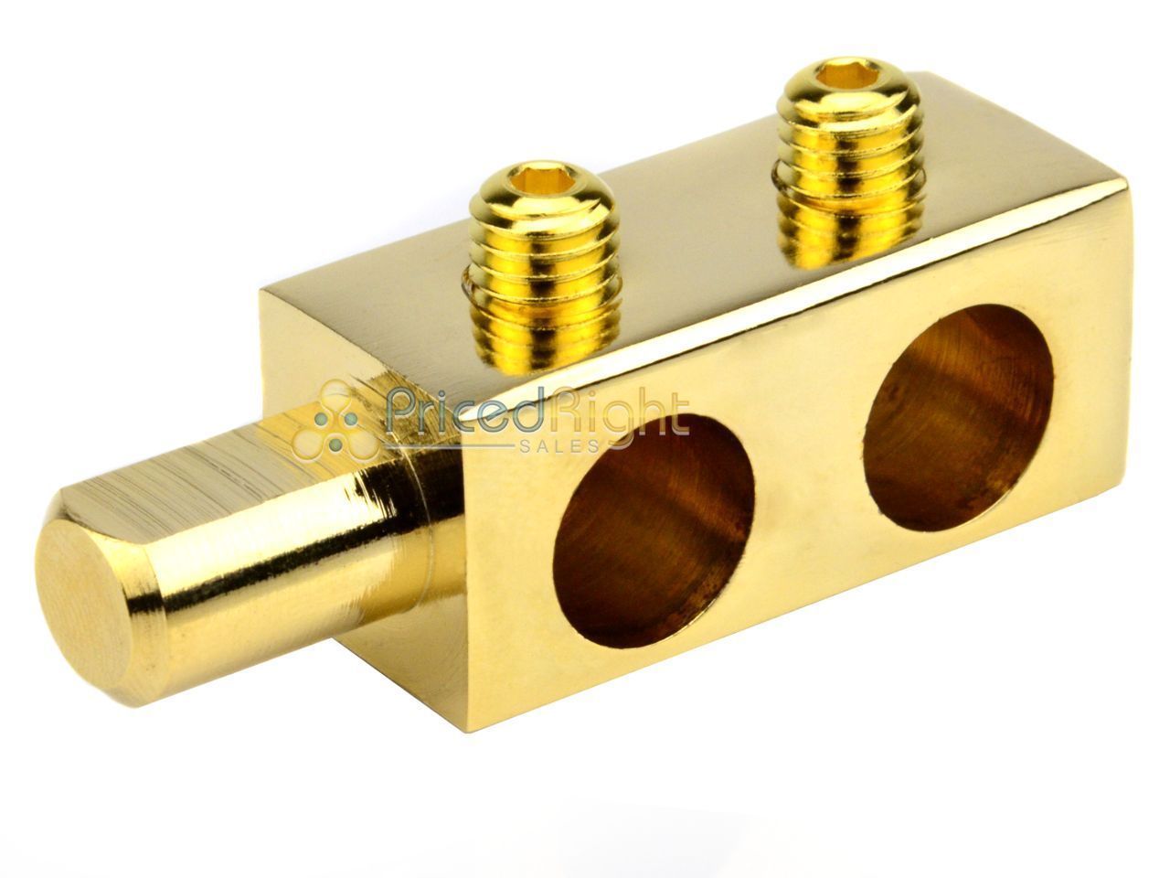 0 Gauge Amp Terminal Distribution Block Car Audio Dual Input Gold 2 Pack Pin