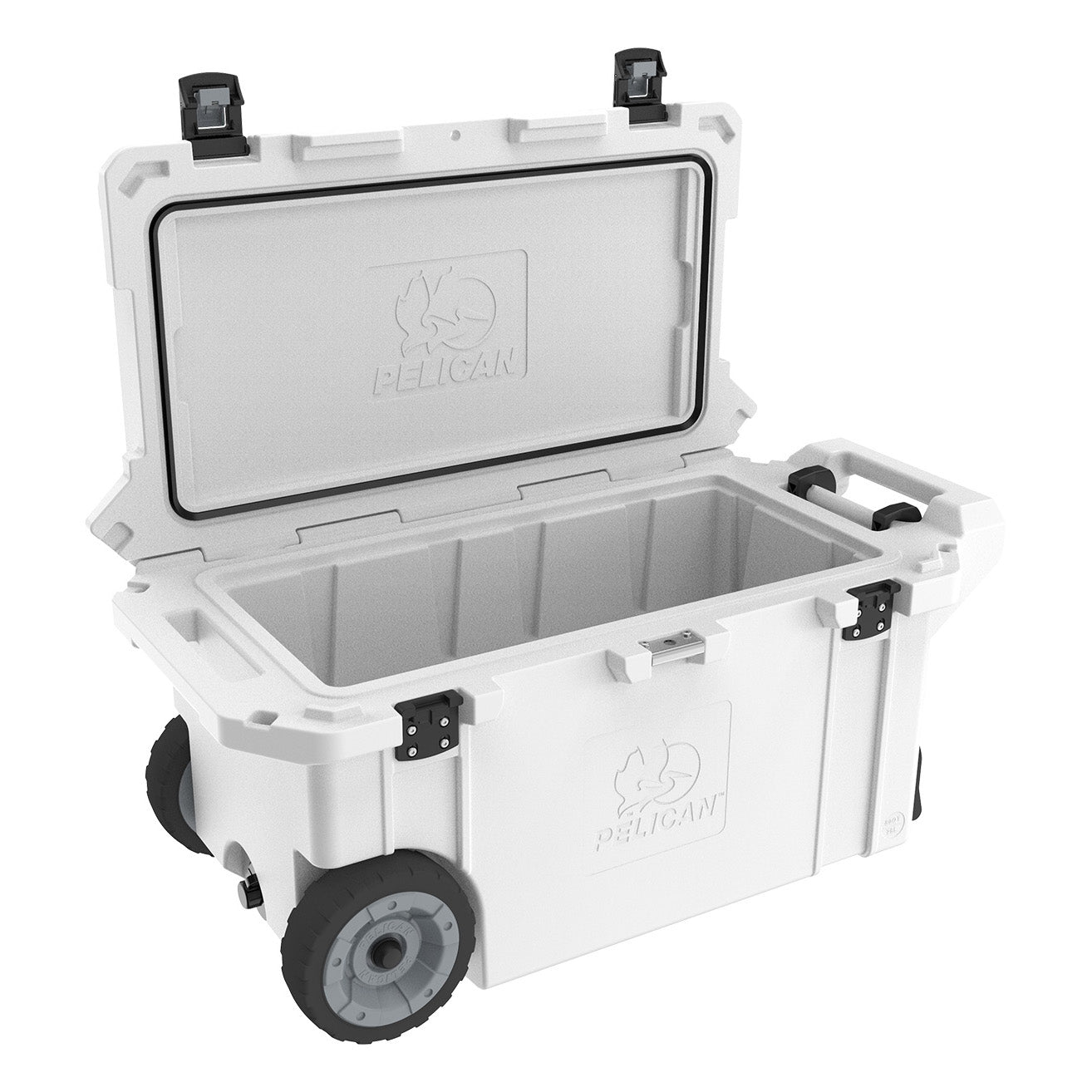 Pelican 80QT Elite Wheeled Cooler 10 Day Ice Retention Bottle Opener White