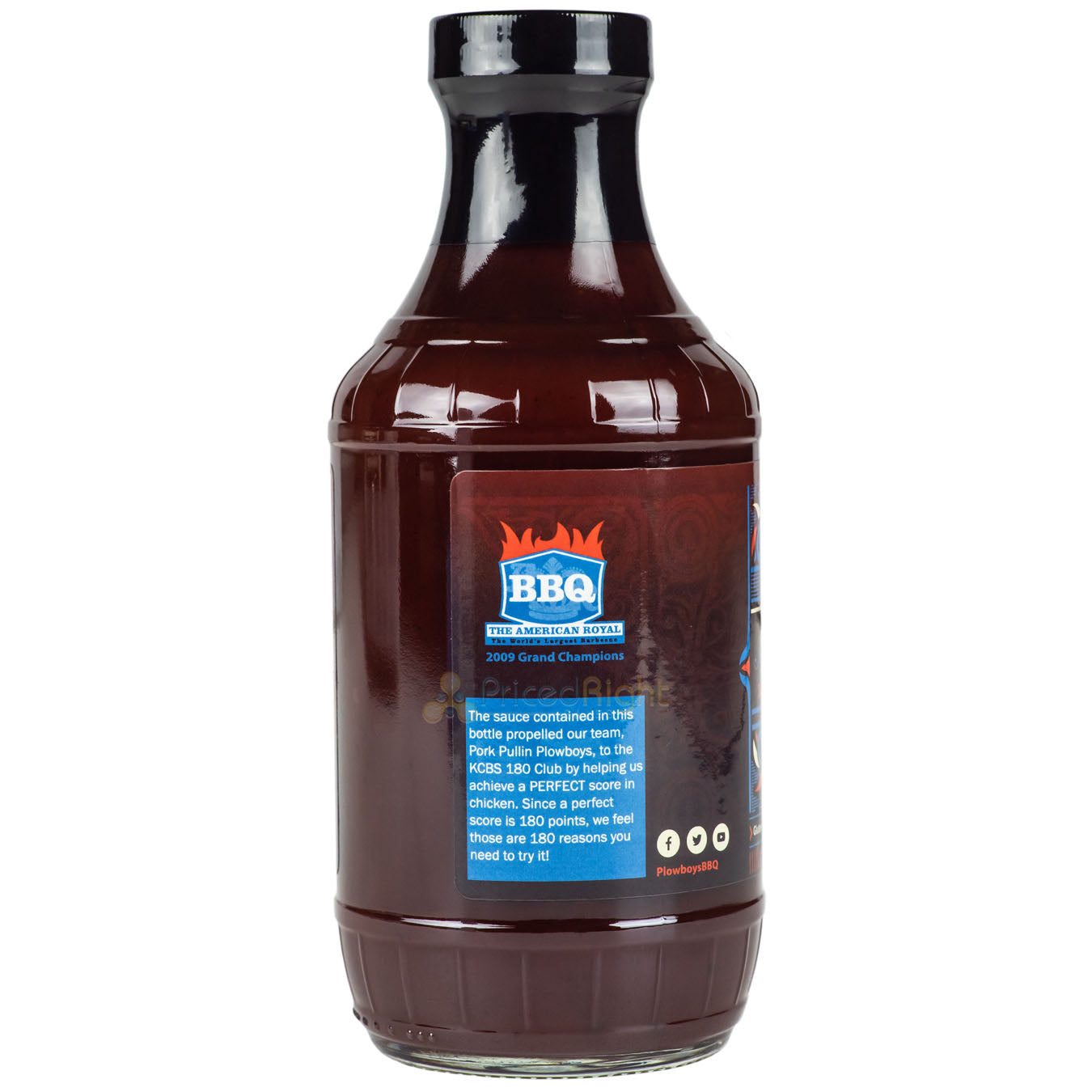 Plowboys Barbeque Sweet 180 BBQ Sauce 21 oz. Bottle Rich Sweet Sassy Flavor