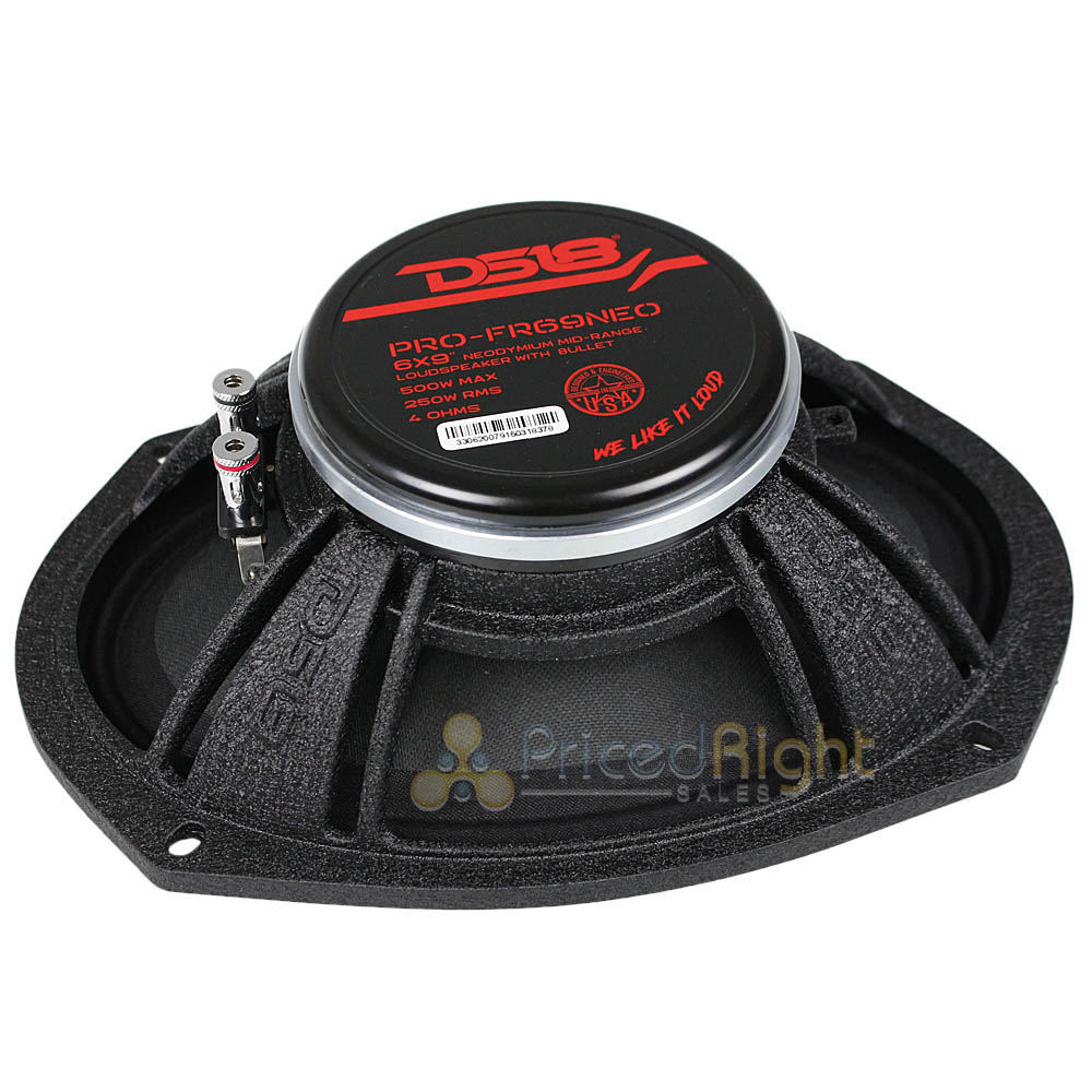 DS18 6x9" Full Range Bullet Speaker With Grill 500W 4 Ohm Neodymium PRO-FR69NEO