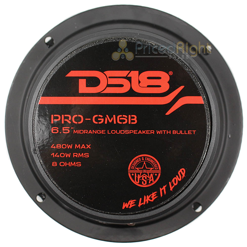 DS18 PRO-GM6B 6.5" Midrange Bullet Speaker 480 Watts Max Power 8 Ohm Loudspeaker