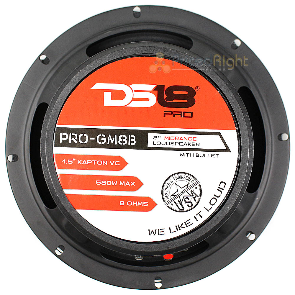 4 DS18 PRO-GM8B 8" Inch Mid Range Loudspeaker 580W Watts Max Power 8 Ohm 4 Pack