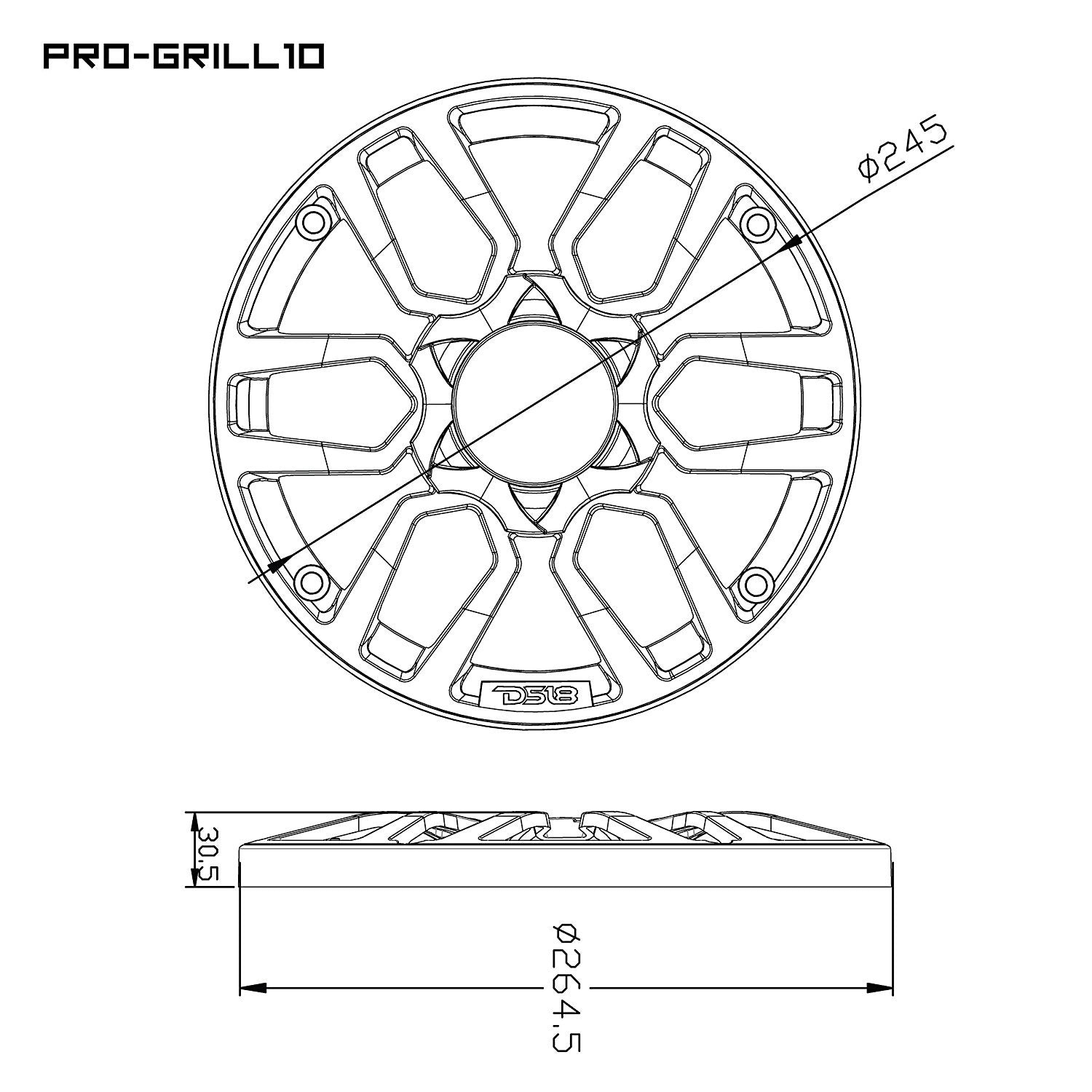 Ds18 Universal 10" Inch Plastic Speaker Grill Cover Red Set of 2 Pro Grill10