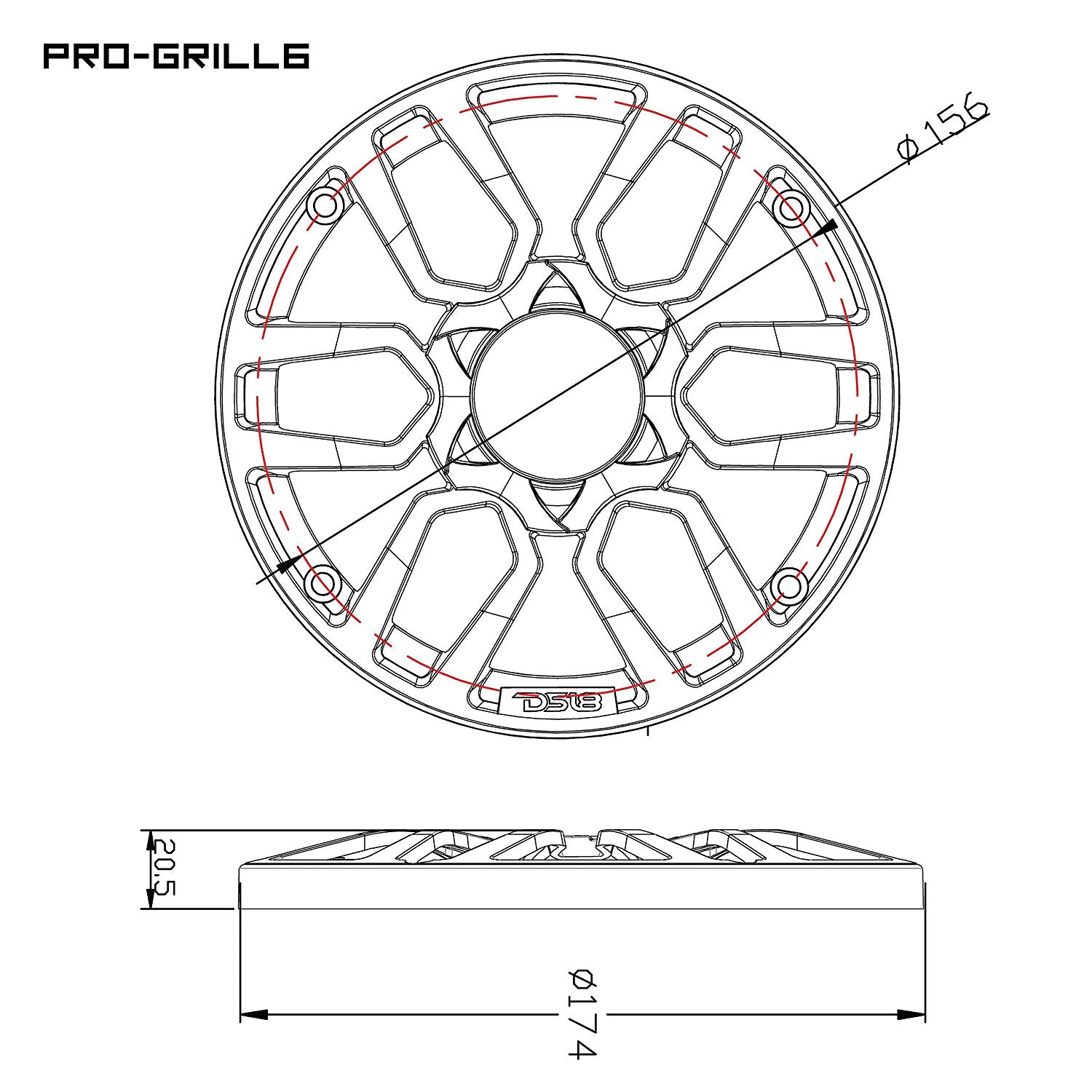 DS18 PRO Universal 6.5 " Inch Plastic Speaker Grill Covers White (Set of 2)