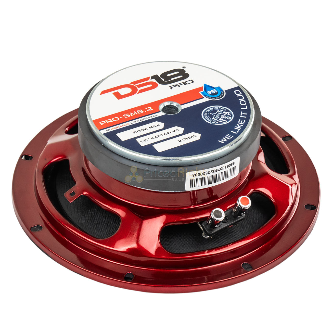 DS18 PRO-SM8.2 8" Marine Motorcycle Midrange Speaker 500W Max 2 Ohm IP66 Rated