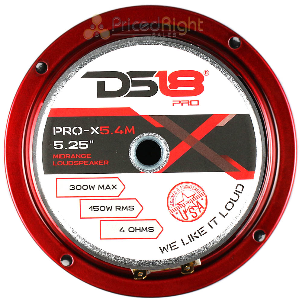 DS18 5.25 " Midrange Speaker 300 Watts Max Power 4 Ohm Car Audio Pro- X5.4M