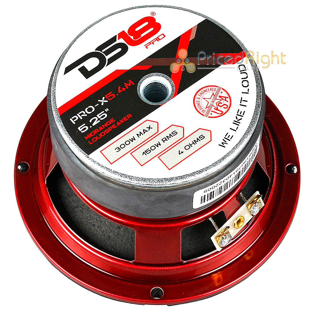 DS18 5.25 " Midrange Speaker 300 Watts Max Power 4 Ohm Car Audio Pro- X5.4M